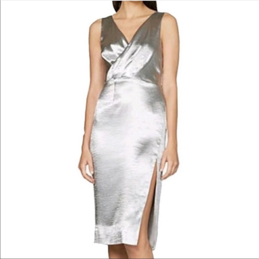 Fame and Partners Silver Surplice Slit Dress (A2)